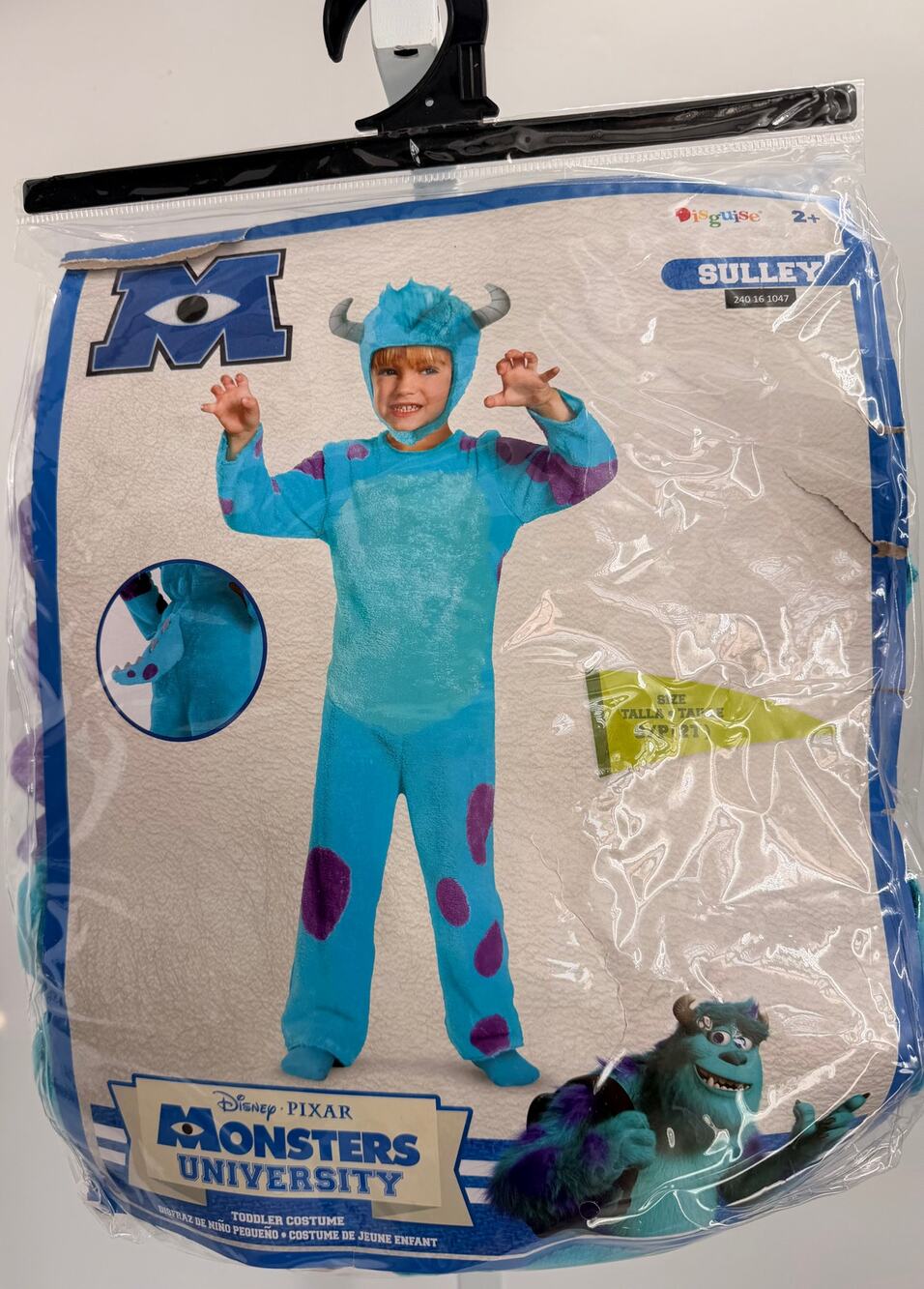 Disney Pixar Monsters University Sulley Toddler Costume 2T Disguise NWT